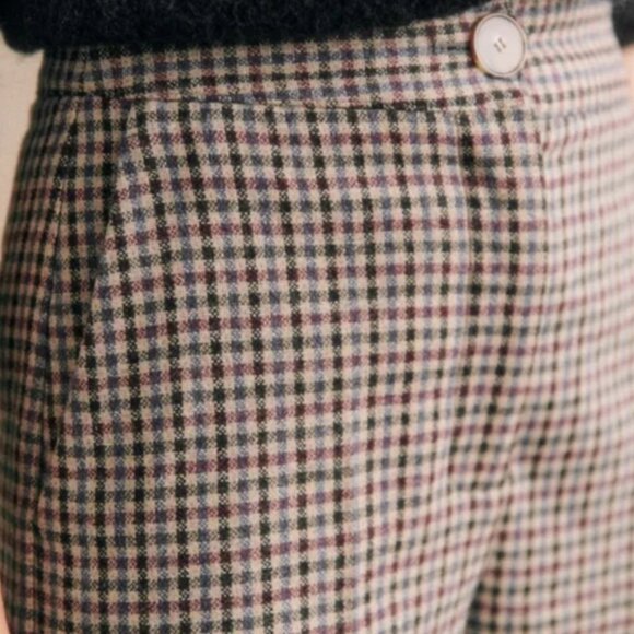 Sezane Damon Trousers, Check Print - Picture 2 of 8